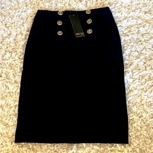 Truth by Republic skirt, Black with Gold Buttons Size Small NWT